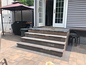 toffee onyx old olde english wall steps sliding door stoop with bullnose edge